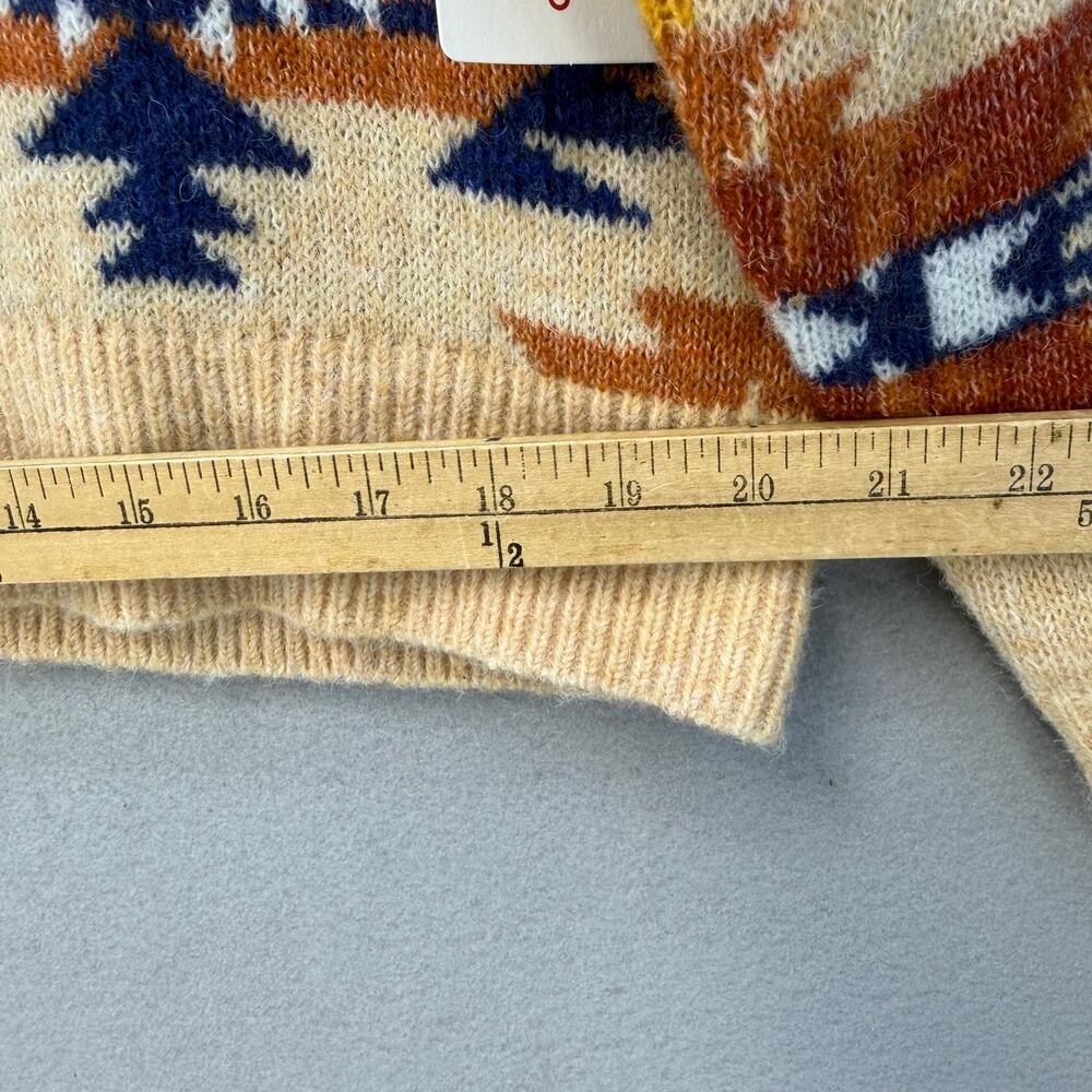 Lucky Brand Sweater Women's M Orange Blue Yellow Southwestern Design NWT - Picture 10 of 10